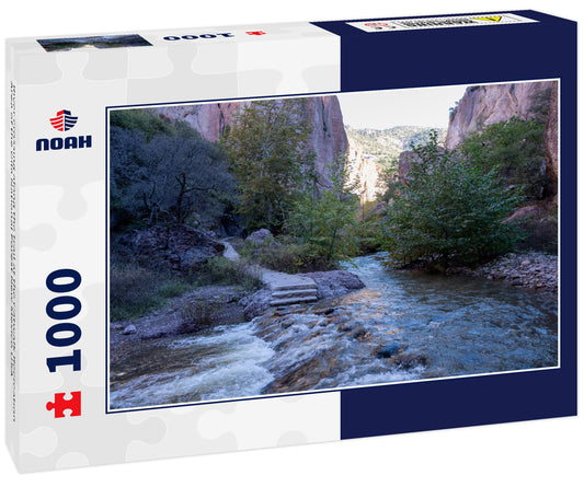 River crossing along the trail at the Catwalk Recreation Area of the Gila National Forest New Mexico USA