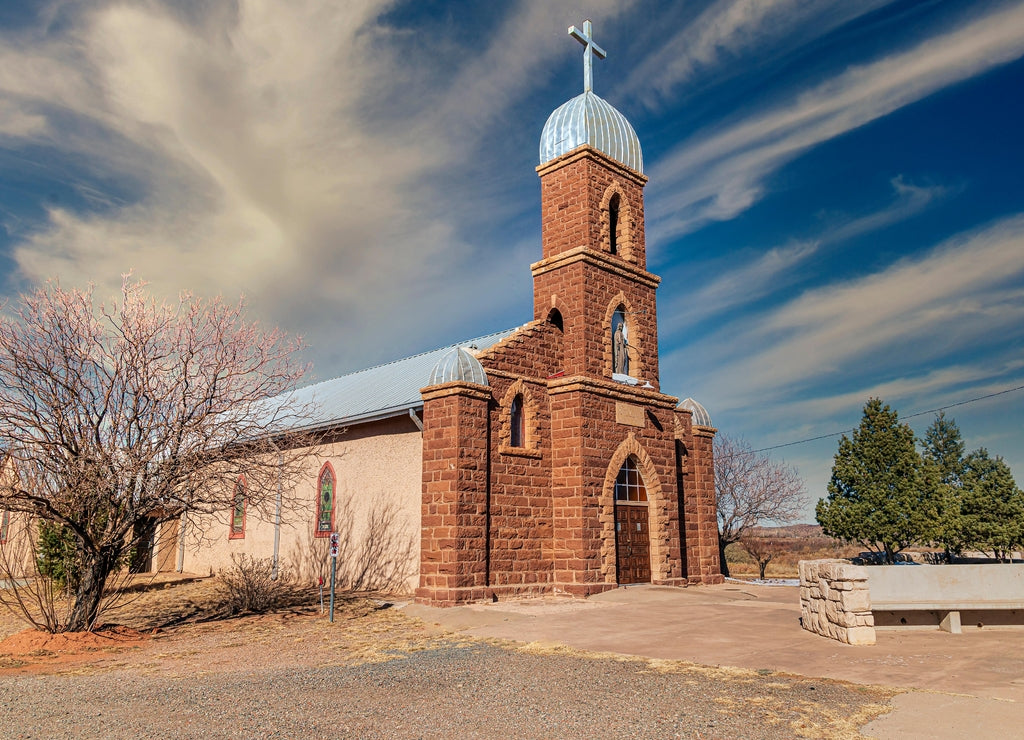 Church of Nuestra Senora del Refugio at Puerto de Luna near Santa Rosa New Mexico Outside