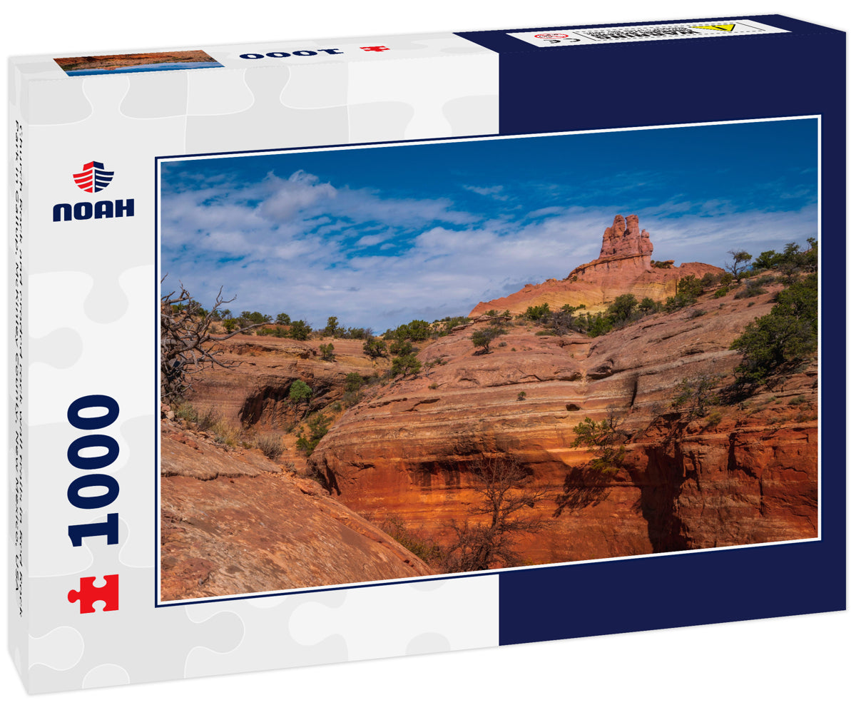 Church Rock and eroded rock wall trails in Red Rock Park in Gallup, McKinley County, New Mexico, USA