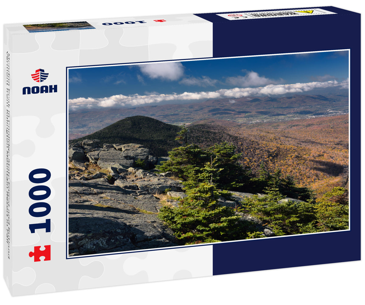 Mendon Peak in Coolidge State Forest and Rutland Vermont from Killington Mountain Resort in Fall