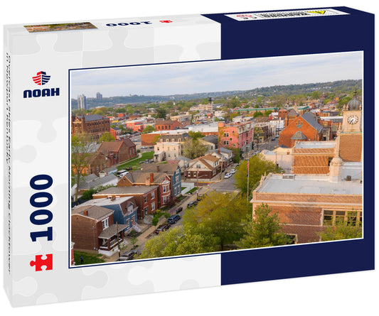 Overcast Skies Early Morning Clocktower in Newport Kentucky