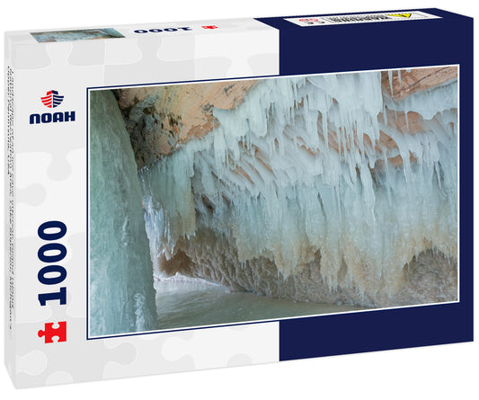 Landscape of an ice cave interior, Grand Island National Recreation Area, Lake Superior, Michigan's Upper Peninsula, USA