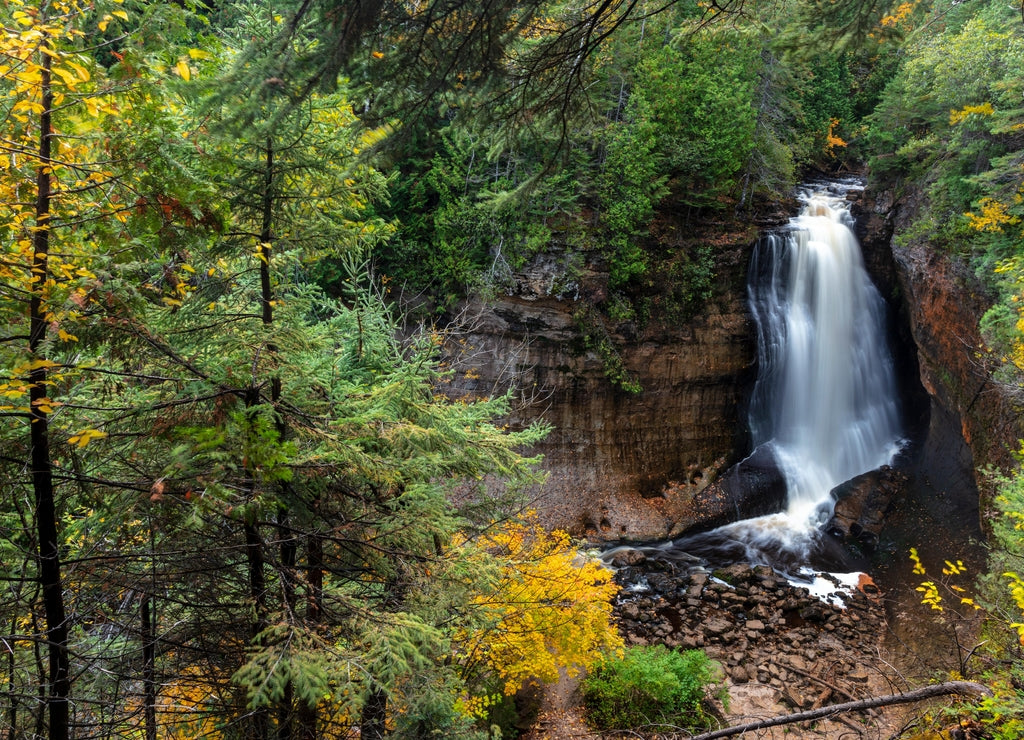 Miners Falls in autumn at Pictured Rocks National Lakeshore, Michigan, USA