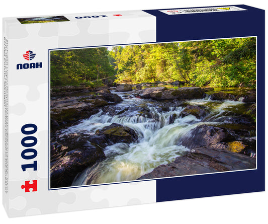 Michigan Upper Peninsula Waterfall Landscape. Silver Falls is one of several waterfalls located in the forest of Baraga County, Michigan