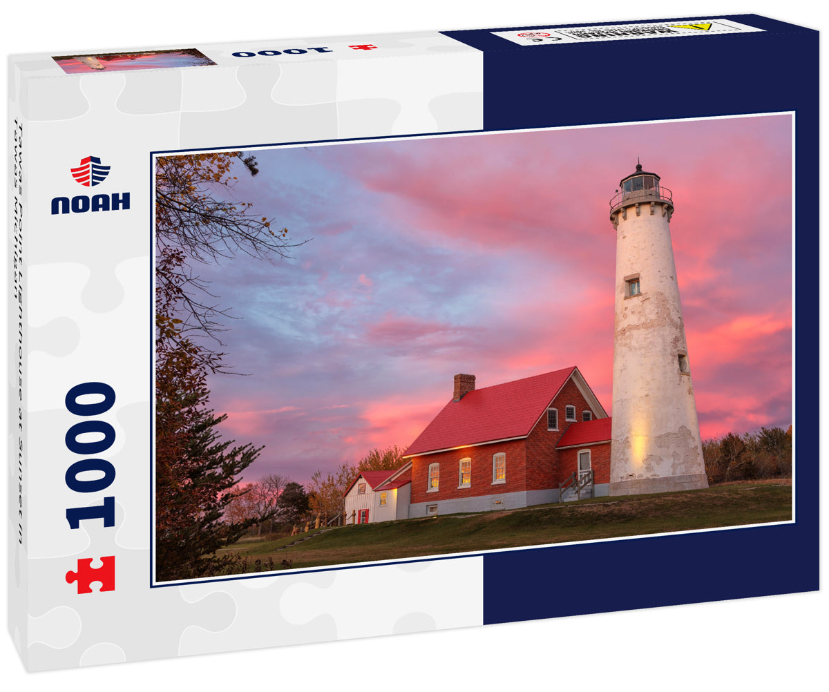 Tawas Point Lighthouse at Sunset in Tawas Michigan