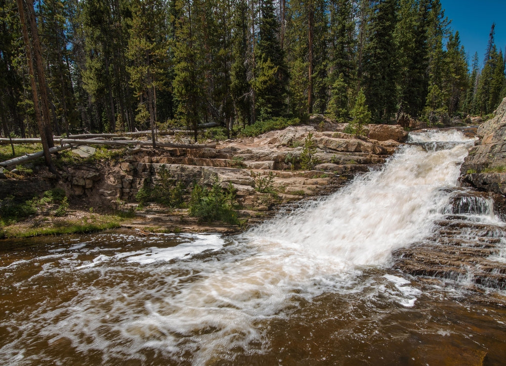 Provo River waterfall landscape in Wasatch County, Utah, USA