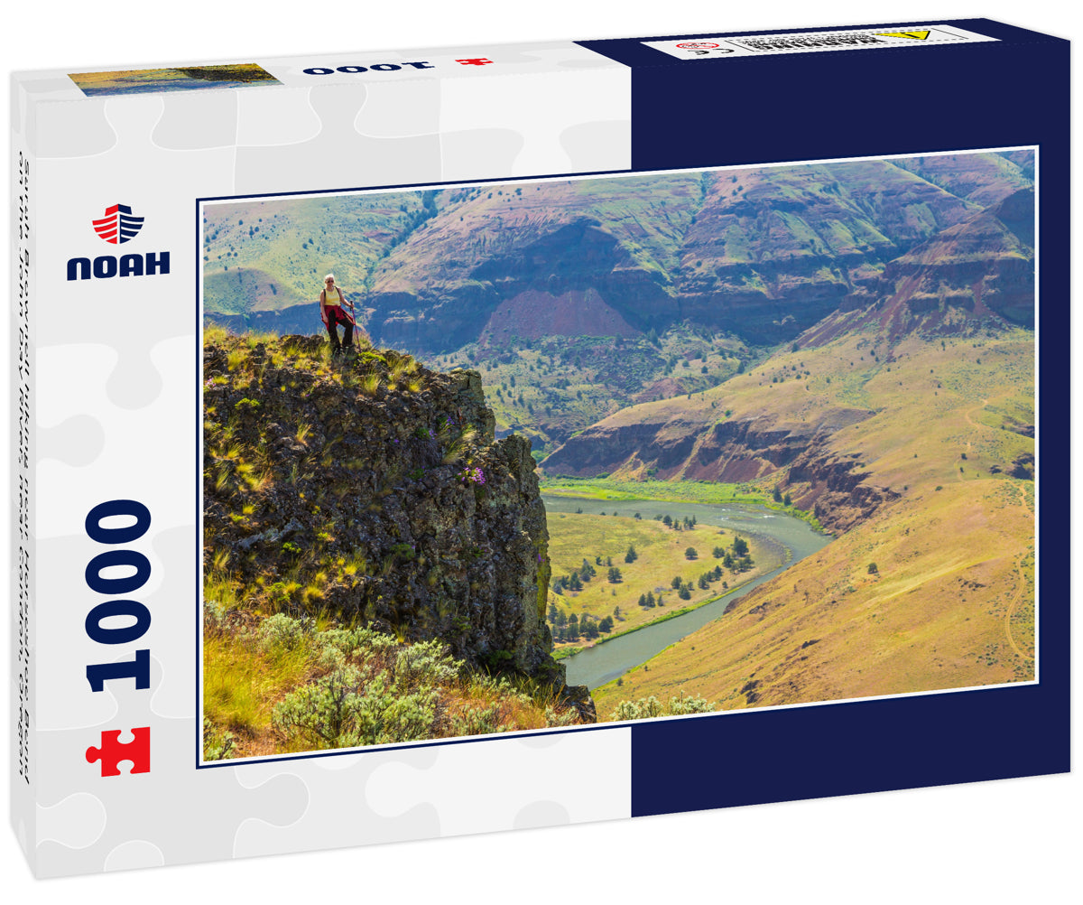 Sarah Brownell hiking near Horseshoe Bend on the John Day River, near Condon, Oregon