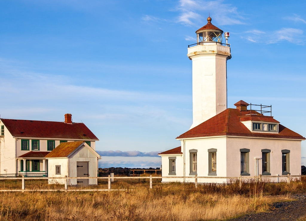 Port Townsend, Washington state. Old lighthouse in morning light