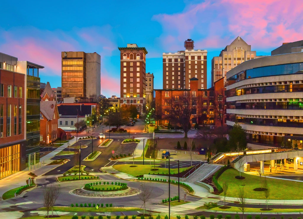Downtown Greenville, South Carolina Skyline Cityscape