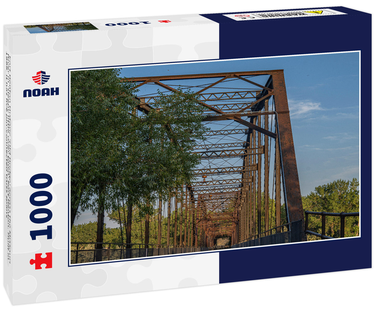 Fort Benton Historic 'Old Bridge' across the Missouri River in 'sleepy little river town' Fort Benton. Built in 1888. It has five pin-connected truss spans