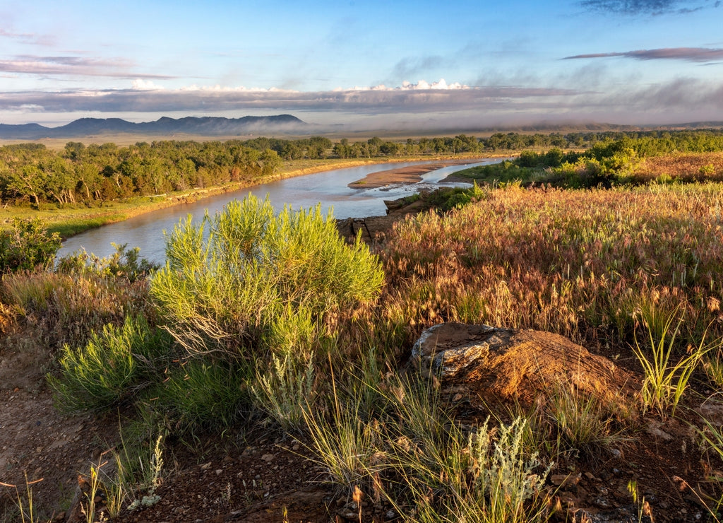 The Powder River in Custer County, Montana, USA