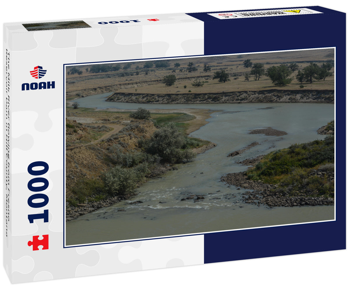 The Milk River flowing from Fresno Reservoir Dam in Hill County, Montana