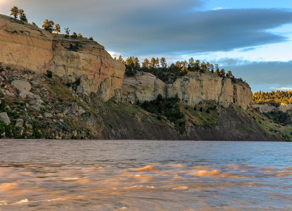 The Yellowstone River at sunrise in Billings, Montana, USA