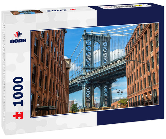 New York City Brooklyn old buildings and bridge in Dumbo