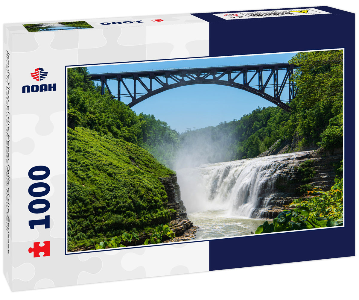 Iconic View of the Upper Falls of the Genesee River in Letchworth State Park New York