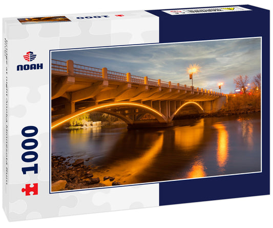 bridge at night Anoka Minnesota Rum River