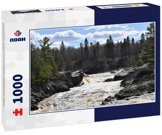 Jay Cooke State Park, Carlton - Handsome Man standing on Bluff above the churning water of the Saint Louis River