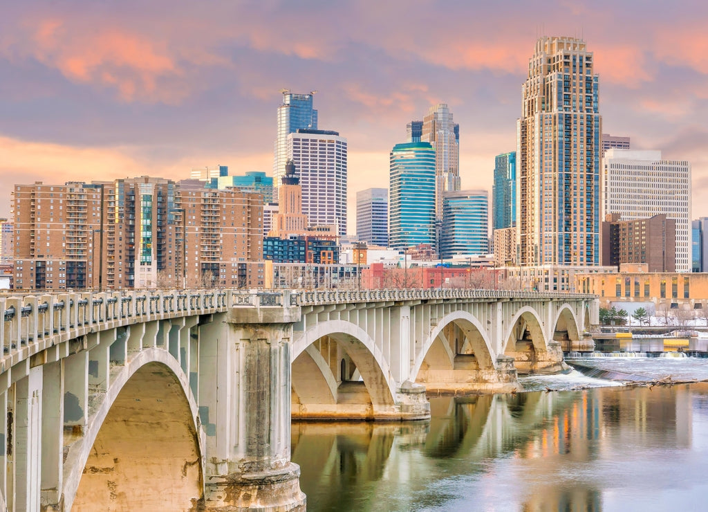 Minneapolis downtown skyline in Minnesota, USA