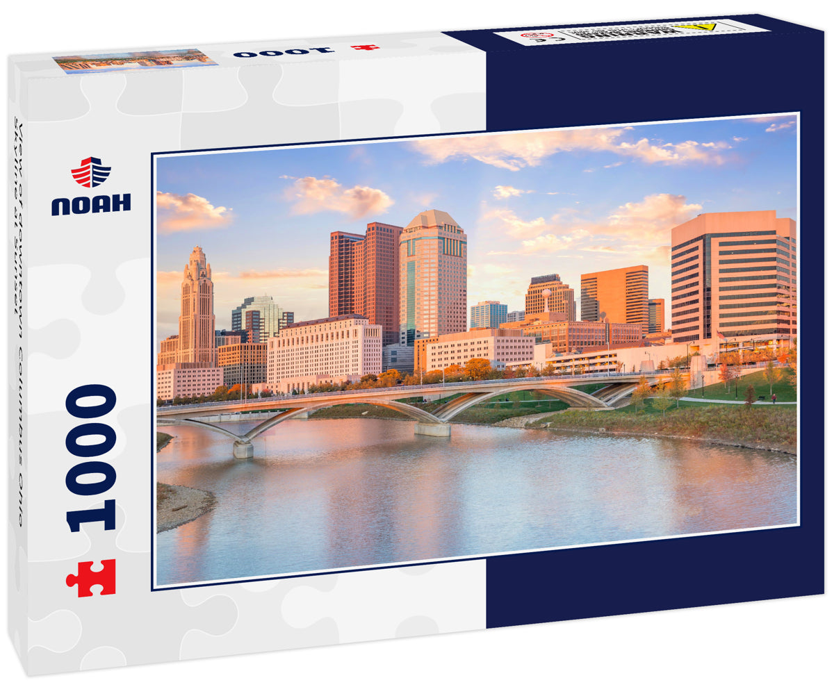 View of downtown Columbus Ohio Skyline at Sunset