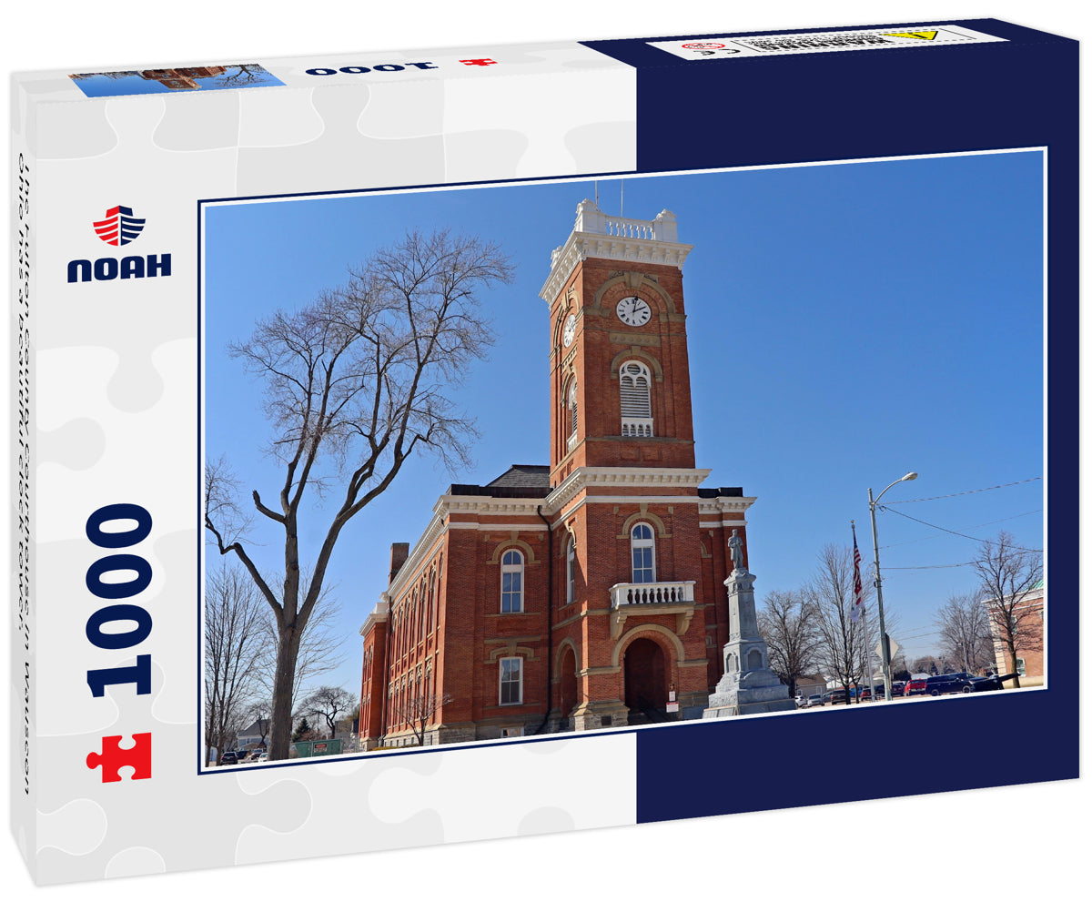 The Fulton County Courthouse in Wauseon Ohio has a beautiful clock tower.