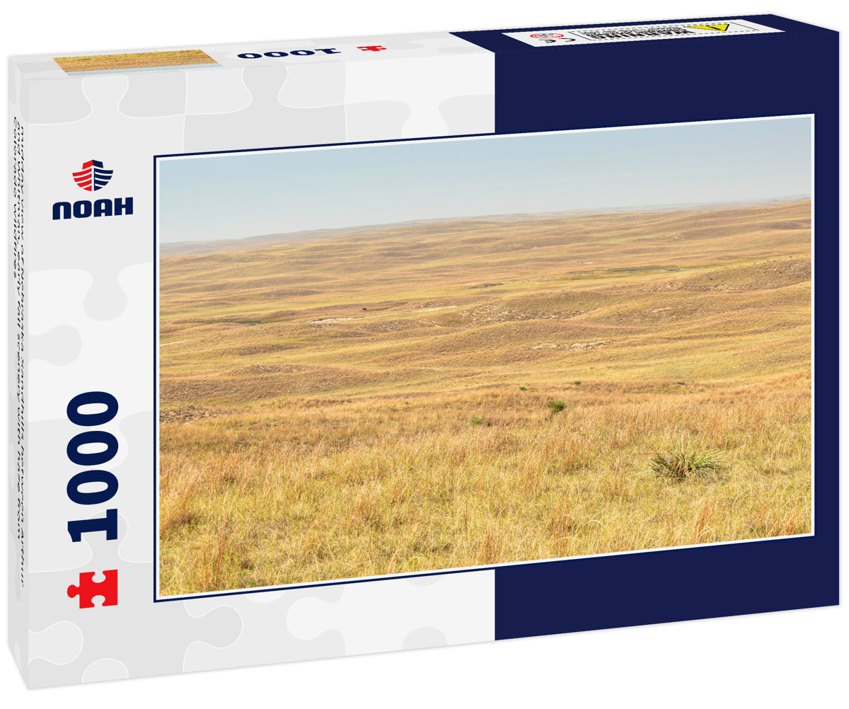 midday view of Nebraska Sandhills between Arthur and Whitman, early fall scenery with haze from Colorado wildfires