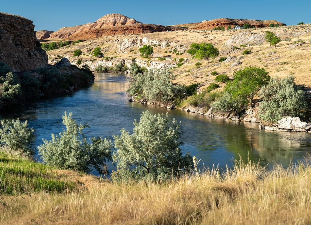 The Bighorn River going through Hot Springs State Park in Thermopolis, Wyoming