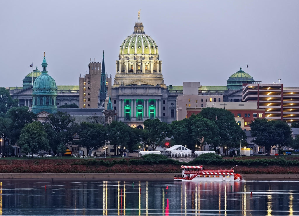 Harrisburg Pennsylvania at Dusk