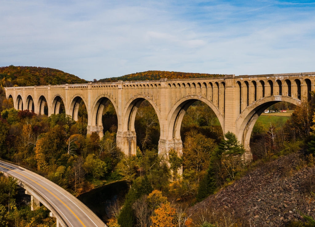 Historic Tunkhannock Railroad Viaduct - Autumn Colors - Pennsylvania