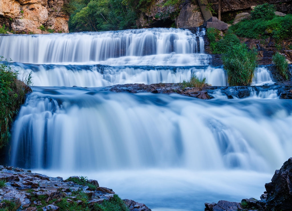 Willow Falls during summer at Willow River State Park in Hudson Wisconsin