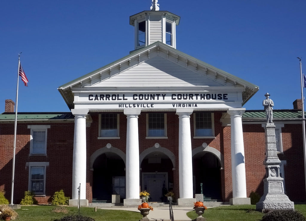 Carroll County Courthouse in Hillsville, Virginia. Site of 1912 shootout