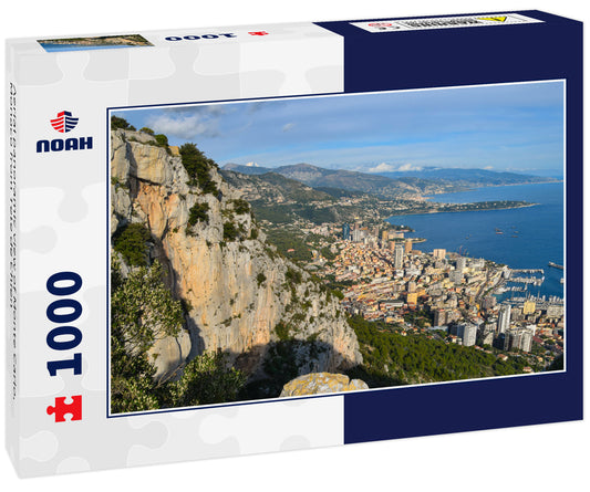 Aerial panoramic view of Monte Carlo, Monaco from Tete de Chien