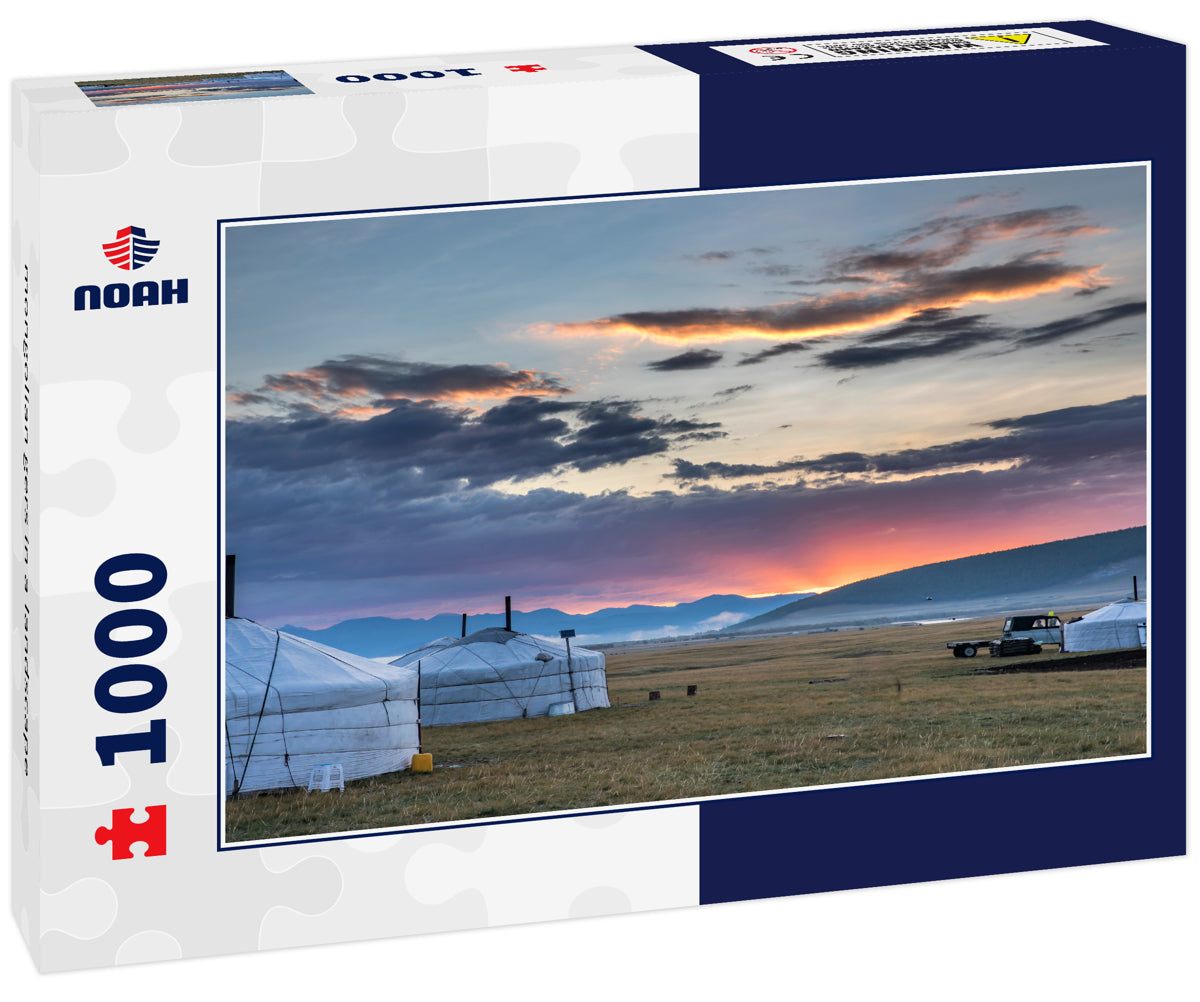 mongolian gers in a landscape