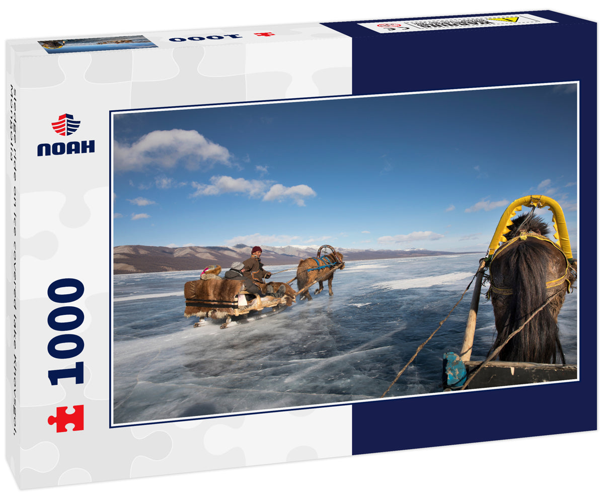 sledge ride on ice covered lake Khovsgol, Mongolia