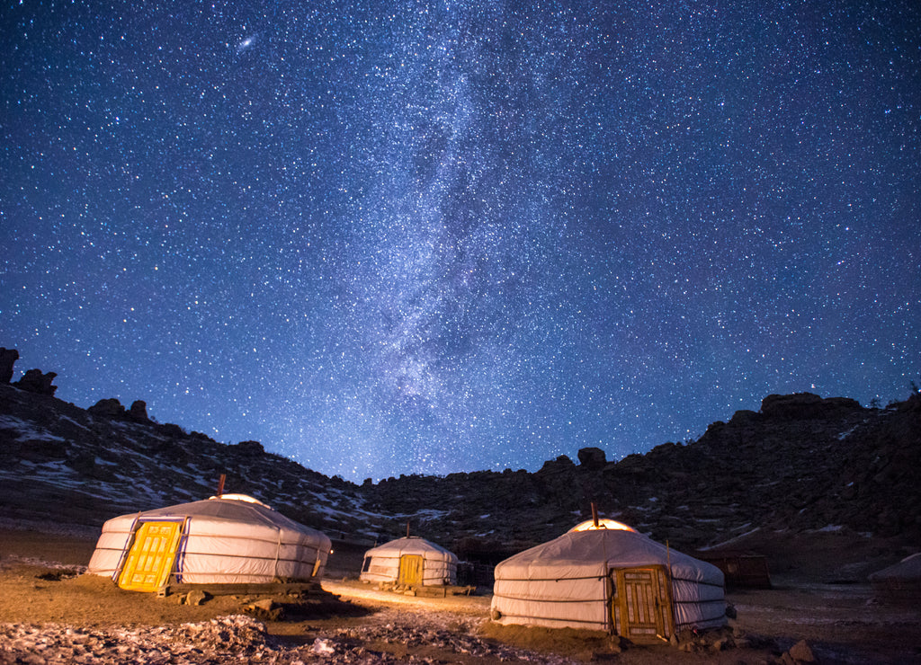 Traditional Yurts (gers) tent home of Mongolian nomads