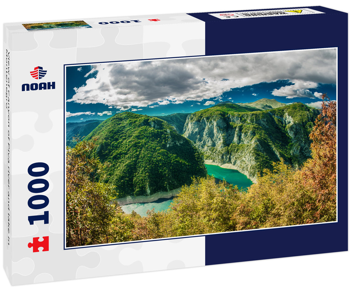 View of Canyon of Piva river and lake in Montenegro