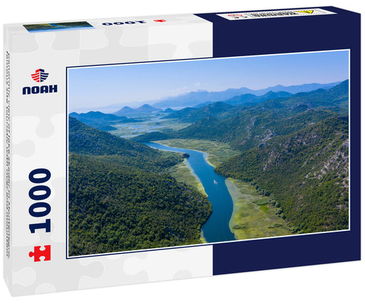 panormic view of lake skadar in Montenegro, famous site touristic with river and mountain