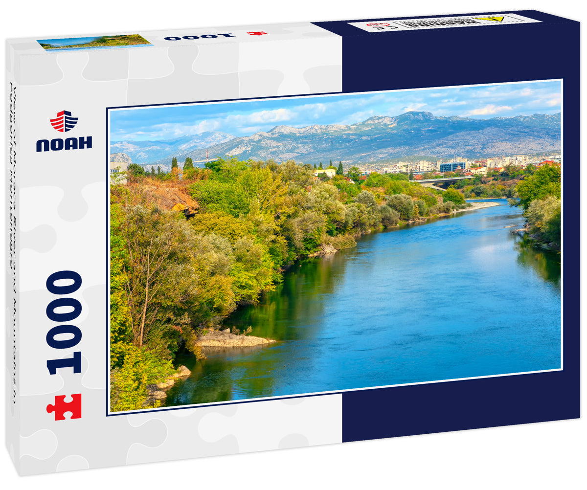 View of Moraca River and Mountains in Podgorica Montenegro