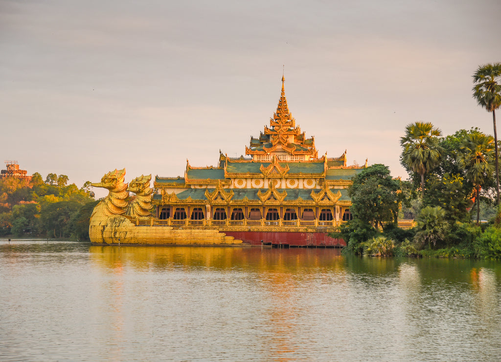 The Karaweik palace in Yangon, Myanmar