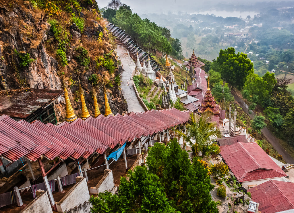 A view from the Pindaya Caves on the surroundings, Shan State, Myanmar