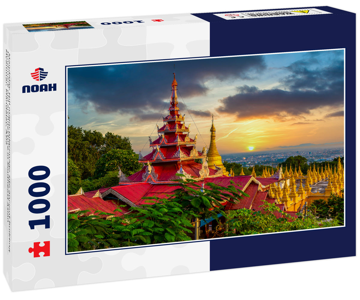 Mandalay Hill major pilgrimage site ancient building landmark old architecture in Southeast Asian Myanmar, Mandalay, Asia