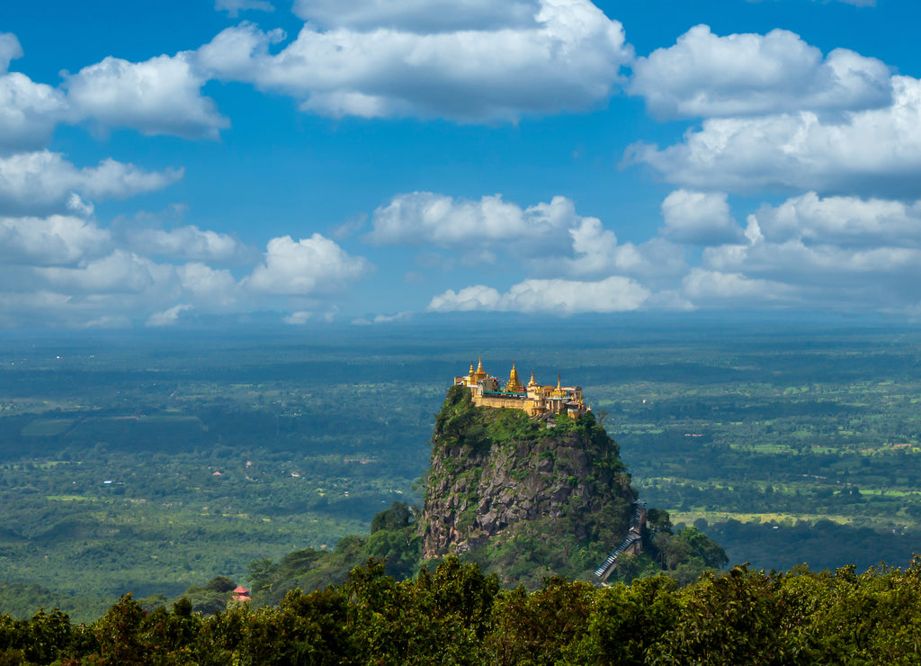 Mt.Popa os Mount Popa Myanmar, Beautiful buddhist Burmese landmark temple ancient building architecture in Asian, Burmese mythology ghost this place is the old volcano, Mandalay, Myanmar, Asia