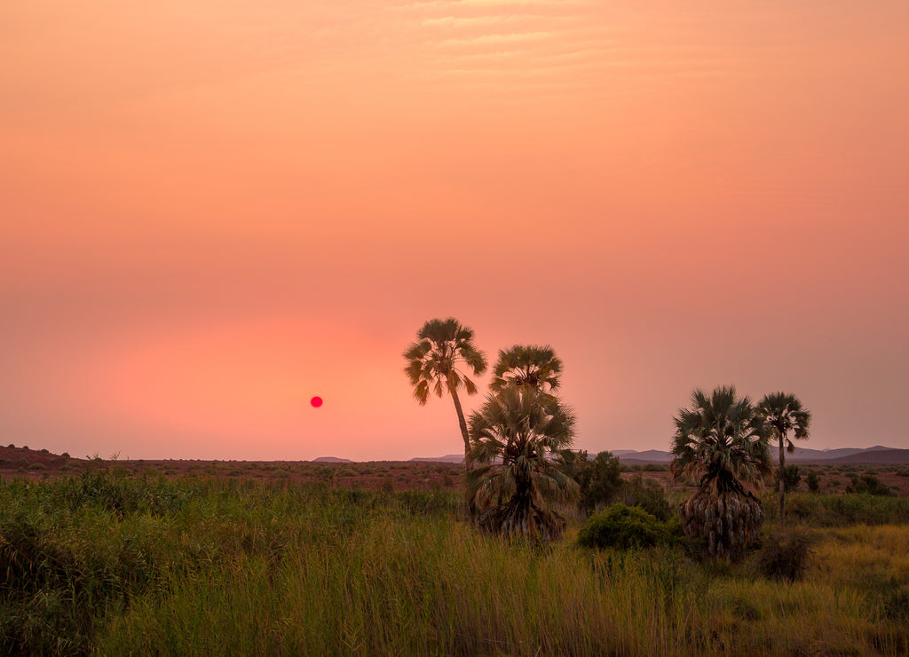 Sunset in Palwag lodge in Damaraland, Namibia