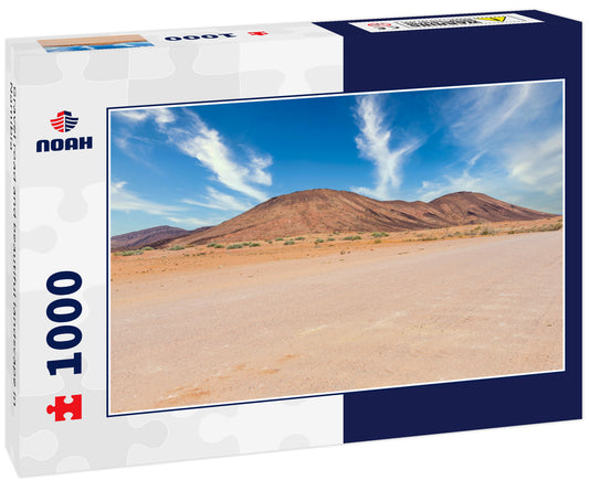 Gravel road and beautiful landscape in Namibia