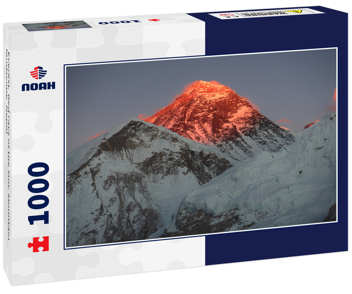 Everest. Red rays of the sun. Mountain landscape. Nepal