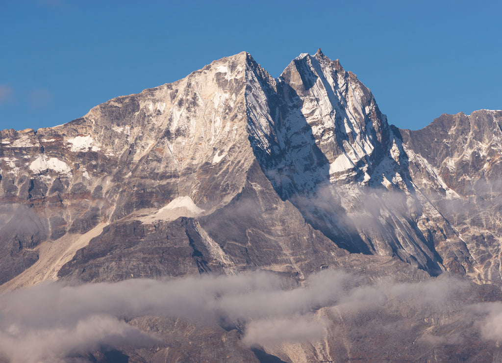 Kongde mountain peak in Everest region part of Himalaya mountains range, Nepal