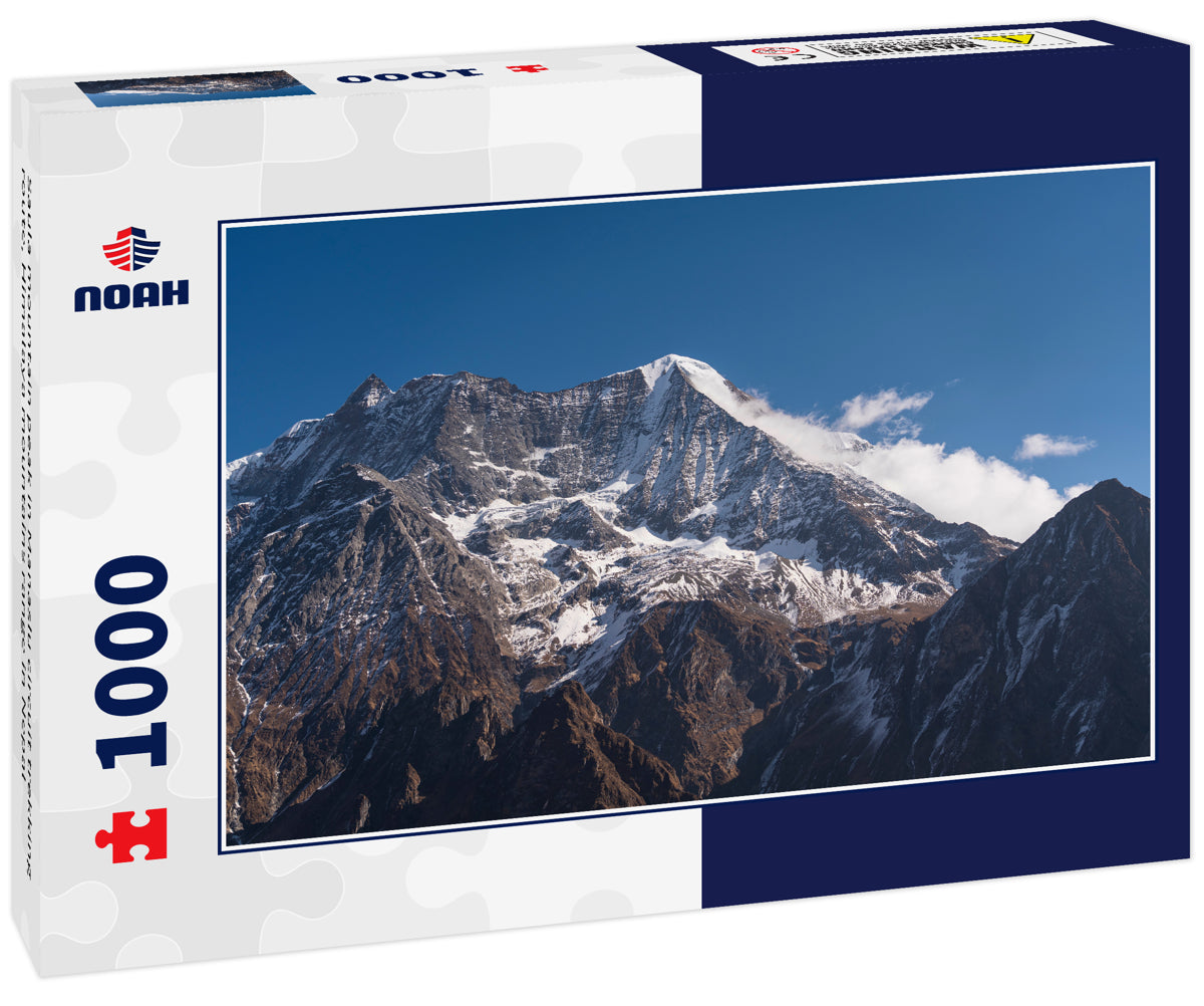 Saula mountain peak in Manaslu circuit trekking route, Himalaya mountains range in Nepal