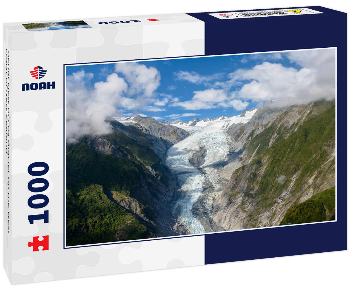 Aerial view of Fox Glacier on the west coast of New Zealand