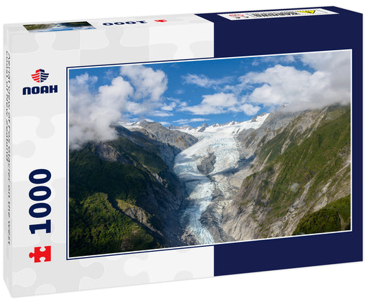 Aerial view of Fox Glacier on the west coast of New Zealand