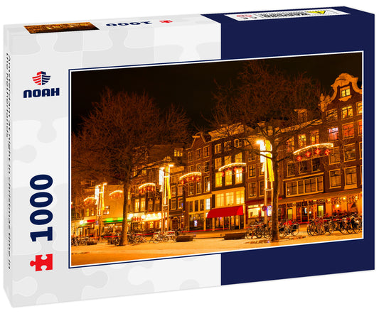 Amsterdam at night in christmas time in the Netherlands