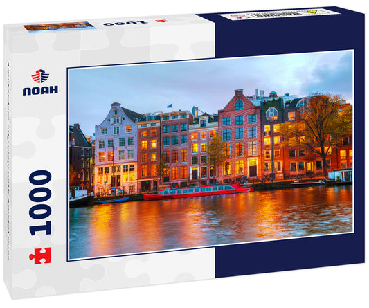 Amsterdam city view with Amstel river